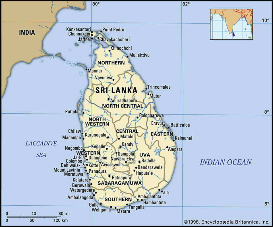 Map of Sri Lanka