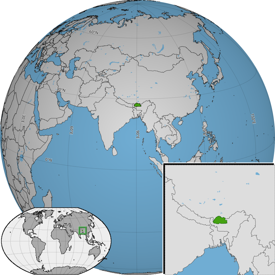Map of Bhutan