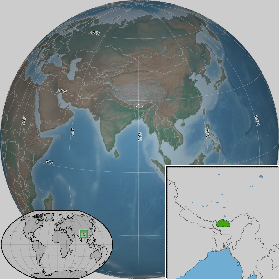 Map of Bhutan