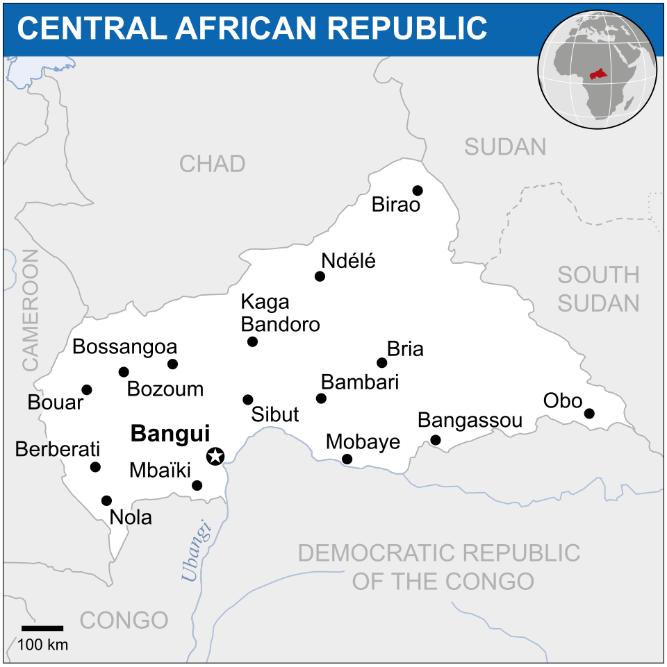 Map of Central African Republic