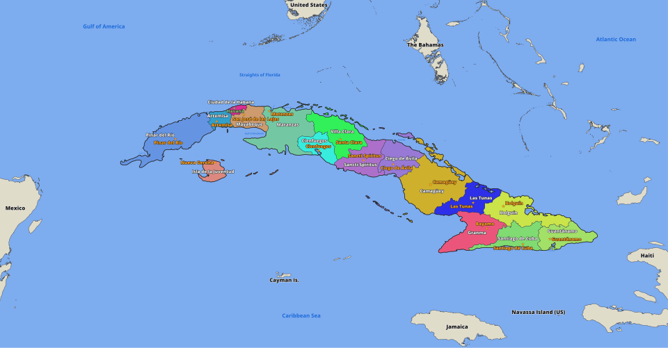 Map of Cuba